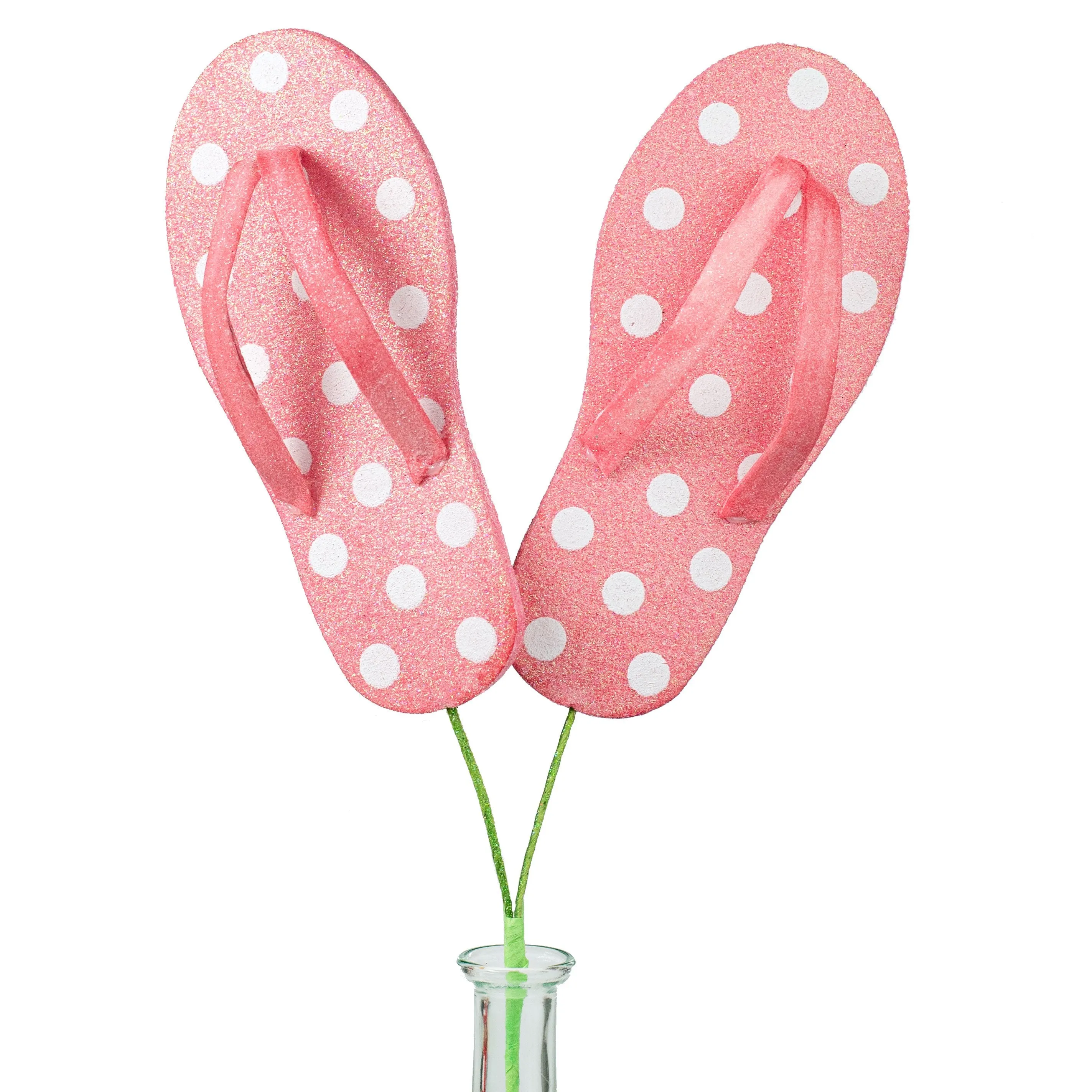 20" Glitter Polka Dot Flip Flop Spray: Pink