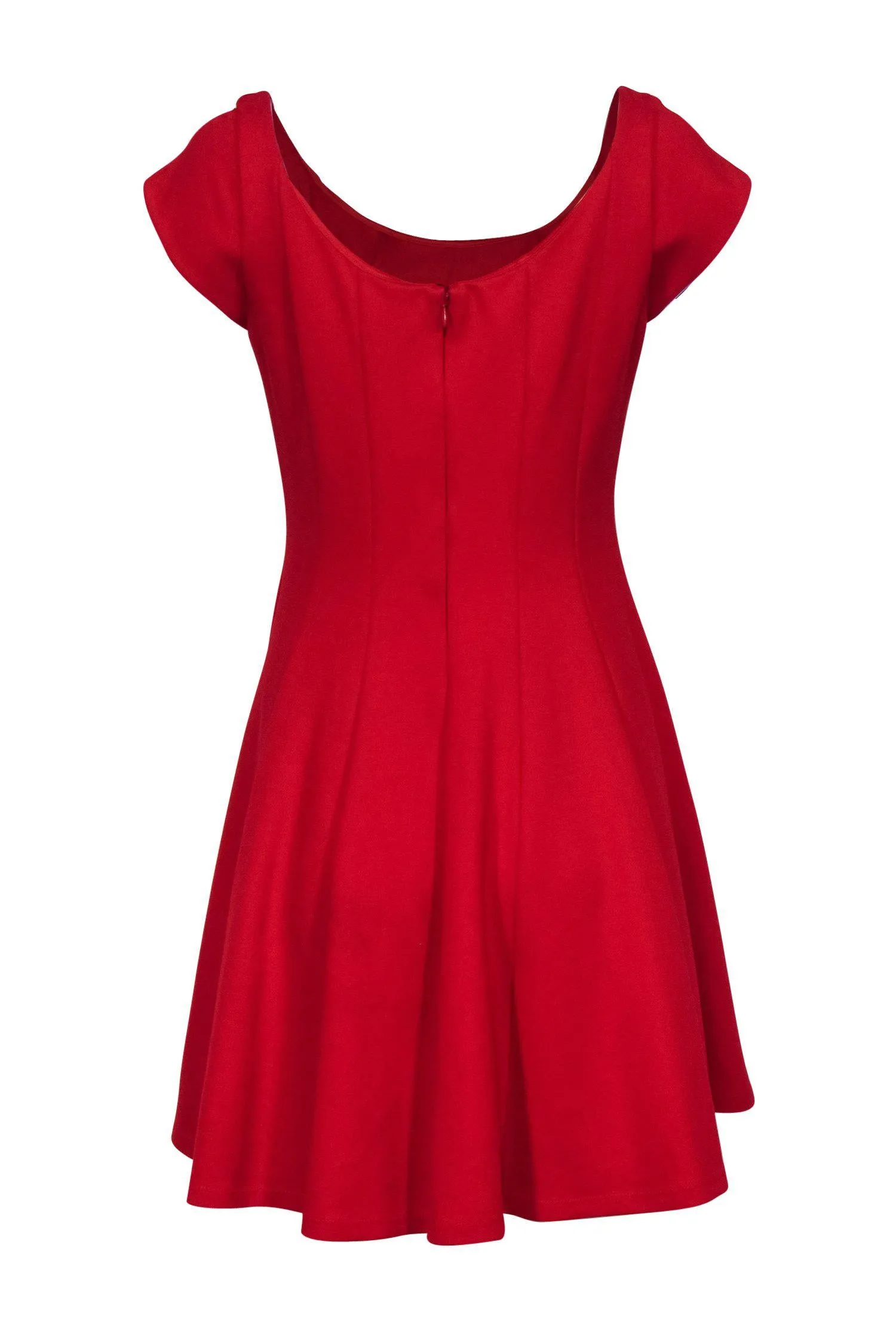Bailey 44 - Red Cap Sleeve Fit & Flare Scoop Neck Dress Sz L