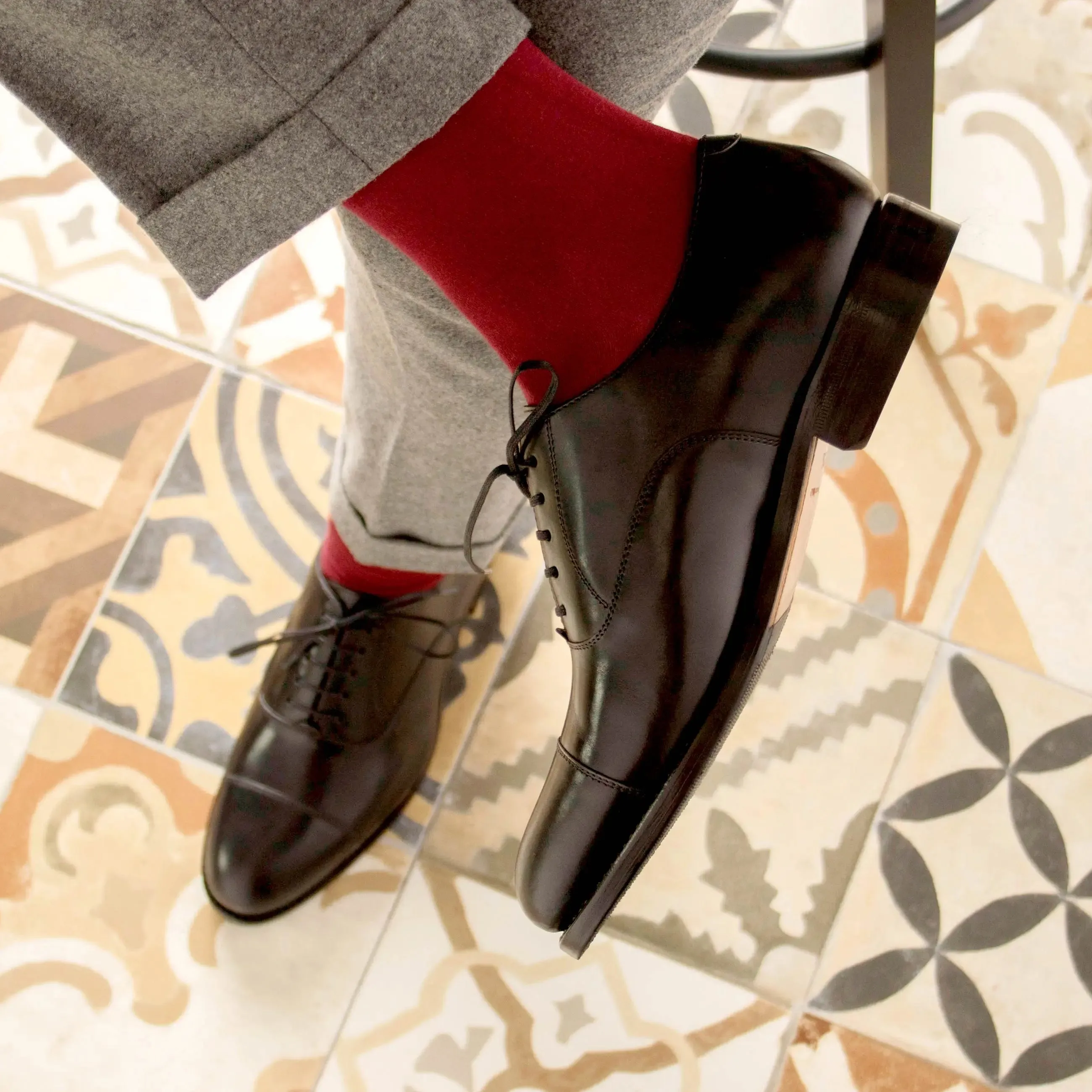 DapperFam Rafael in Black Men's Italian Leather Oxford