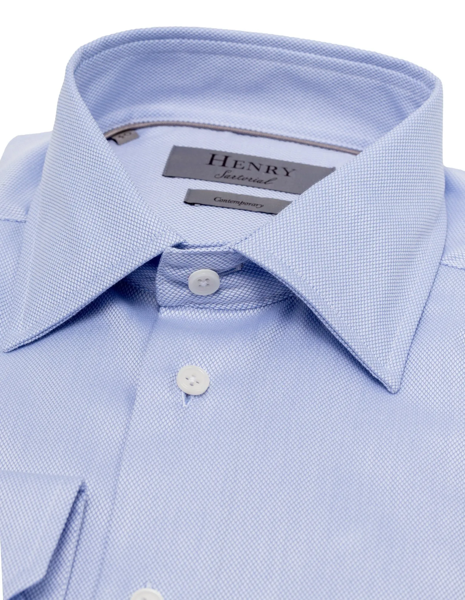 HENRY SARTORIAL Contemporary Fit Oxford Shirt BLUE